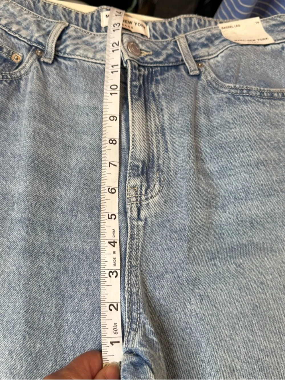 Marc New York Barrel Leg Jeans Size 14 Light Wash High Rise Denim - Picture 7 of 11